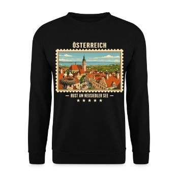 Österreich Rust am Neusiedler See Vintage Reisemar - Unisex Pullover - Schwarz - Vorne - Alina (178cm) & Michal (187cm)