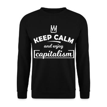 Kapitalismus und Investoren - Unisex Pullover - Schwarz - Vorne - Alina (178cm) & Michal (187cm)