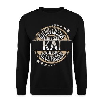 Kai - Unisex Pullover - Schwarz - Vorne - Alina (178cm) & Michal (187cm)