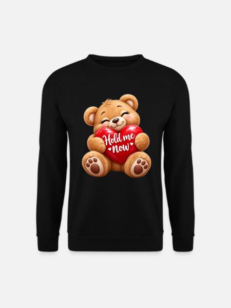 Teddy Herz Umarmung Motiv - Unisex Pullover - Schwarz