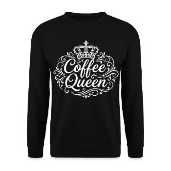 Coffee Queen Krone - Unisex Pullover - Schwarz - Vorne - Alina (178cm) & Michal (187cm)