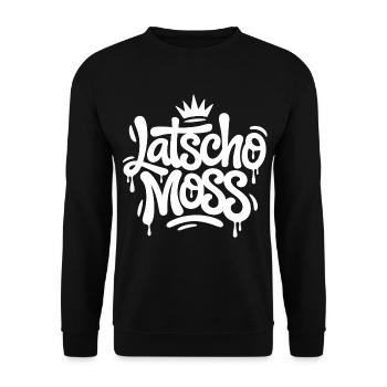 Latscho Moss Graffiti Krone - Unisex Pullover - Schwarz - Vorne - Alina (178cm) & Michal (187cm)