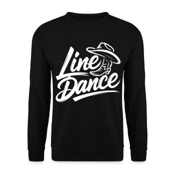 Line Dance Motiv - Unisex Pullover - Schwarz - Vorne - Alina (178cm) & Michal (187cm)