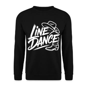 Line Dance Motiv Stiefel und Hut - Unisex Pullover - Schwarz - Vorne - Alina (178cm) & Michal (187cm)