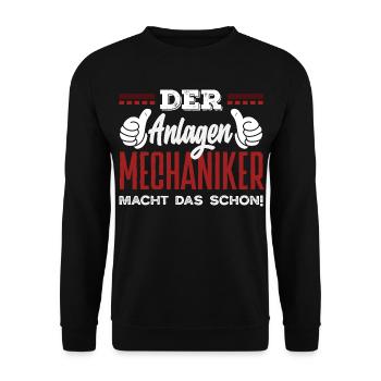 Anlagenmechaniker SHK Sanitär Heizung Handwerk - Unisex Pullover - Schwarz - Vorne - Alina (178cm) & Michal (187cm)