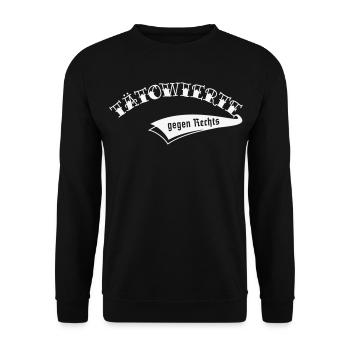 Tätowierte Gegen Rechts (Tattoo Tätowierung / HW) - Unisex Pullover - Schwarz - Vorne - Alina (178cm) & Michal (187cm)
