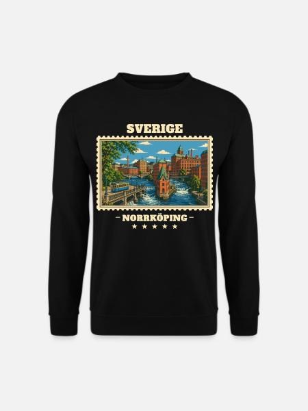 Schweden Norrköping Vintage Reisemarke - Unisex Pullover - Schwarz