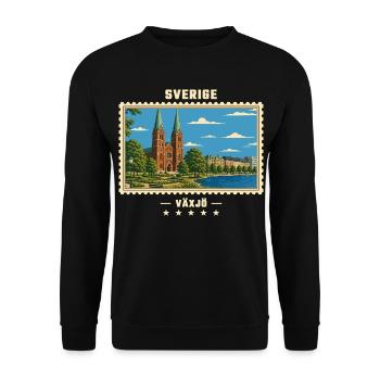 Schweden Växjö Vintage Reisemarke - Unisex Pullover - Schwarz - Vorne - Alina (178cm) & Michal (187cm)