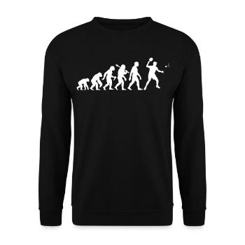 Tischtennis Evolution für Ping-Pong-Spieler - Unisex Pullover - Schwarz - Vorne - Alina (178cm) & Michal (187cm)