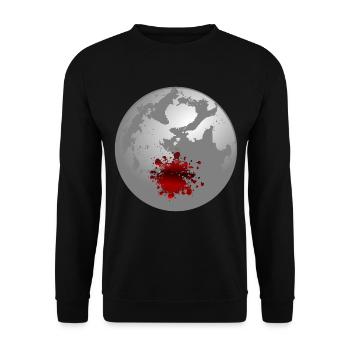 Halloween Mond Blutflecken - Unisex Pullover - Schwarz - Vorne - Alina (178cm) & Michal (187cm)