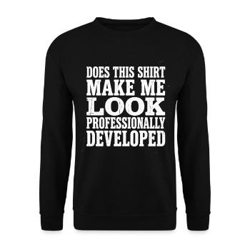 Professionell entwickeltes lustiges Programmierer-Shirt - Unisex Pullover - Schwarz - Vorne - Alina (178cm) & Michal (187cm)