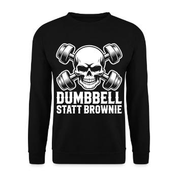 Schädel und Hanteln - Unisex Pullover - Schwarz - Vorne - Alina (178cm) & Michal (187cm)