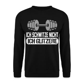 Ich schwitze nicht Bodybuilding Sprüche Sport - Unisex Pullover - Schwarz - Vorne - Alina (178cm) & Michal (187cm)