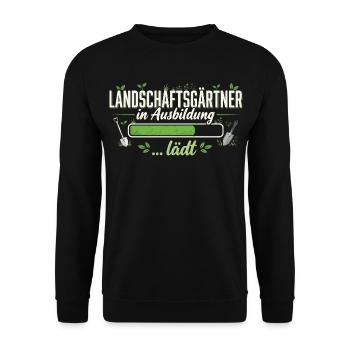Landschaftsgärtner in Ausbildung ..... lädt - Unisex Pullover - Schwarz - Vorne - Alina (178cm) & Michal (187cm)