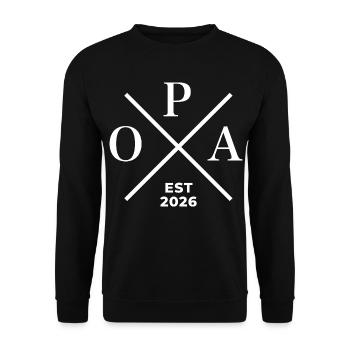 OPA EST. 2026 | Großvater Geschenk - Unisex Pullover - Schwarz - Vorne - Alina (178cm) & Michal (187cm)