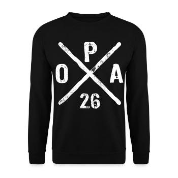 OPA 26 | Großvater Geschenk - Unisex Pullover - Schwarz - Vorne - Alina (178cm) & Michal (187cm)