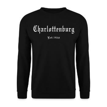 Charlotteburg 1920 Gothic-Stil Fraktur Berliner - Unisex Pullover - Schwarz - Vorne - Alina (178cm) & Michal (187cm)