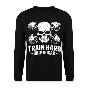 Skull Fitness Power - Unisex Pullover - Schwarz - Vorne - Alina (178cm) & Michal (187cm)