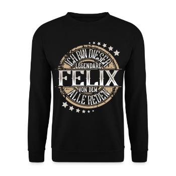 Felix - Unisex Pullover - Schwarz - Vorne - Alina (178cm) & Michal (187cm)