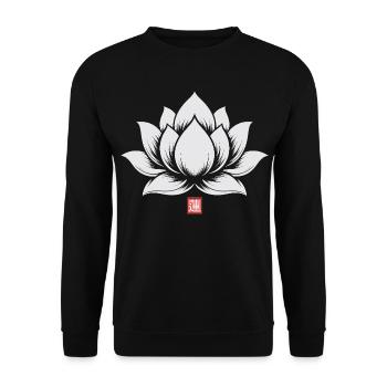 Lotus Flower Japanese - Unisex Pullover - Schwarz - Vorne - Alina (178cm) & Michal (187cm)