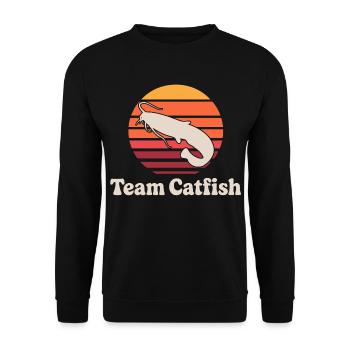 Team Catfish - Unisex Pullover - Schwarz - Vorne - Alina (178cm) & Michal (187cm)