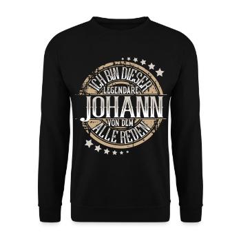 Johann - Unisex Pullover - Schwarz - Vorne - Alina (178cm) & Michal (187cm)