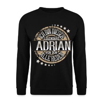 Adrian - Unisex Pullover - Schwarz - Vorne - Alina (178cm) & Michal (187cm)