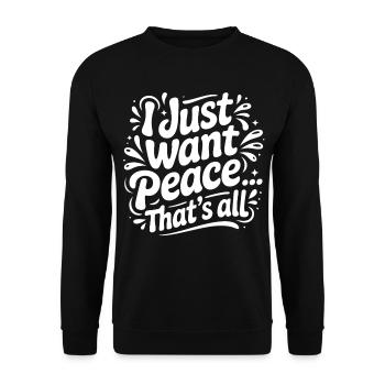 Nur Frieden Bitte - Unisex Pullover - Schwarz - Vorne - Alina (178cm) & Michal (187cm)