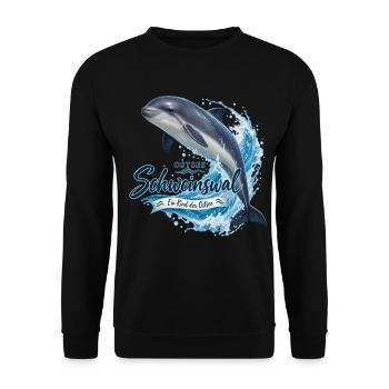 Schweinswal Ostsee Spritzer - Unisex Pullover - Schwarz - Vorne - Alina (178cm) & Michal (187cm)