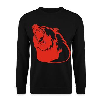 Das Erwachen des roten Bären - Unisex Pullover - Schwarz - Vorne - Alina (178cm) & Michal (187cm)