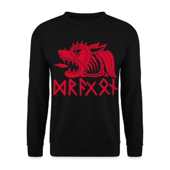 Das Rote Biest im Wald - Unisex Pullover - Schwarz - Vorne - Alina (178cm) & Michal (187cm)