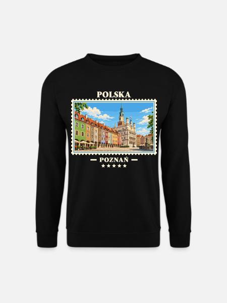 Polska Poznań Vintage Reisemarke - Unisex Pullover - Schwarz