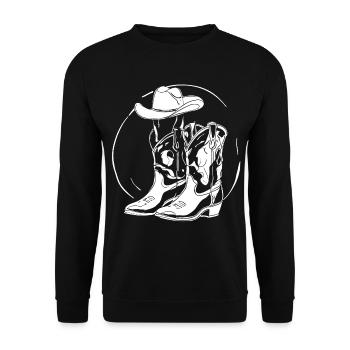 Western Line Dance - Unisex Pullover - Schwarz - Vorne - Alina (178cm) & Michal (187cm)