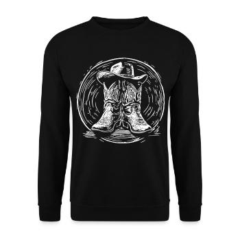 Western Line Dance - Unisex Pullover - Schwarz - Vorne - Alina (178cm) & Michal (187cm)