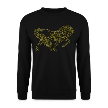 Keltisches Pferd - Unisex Pullover - Schwarz - Vorne - Alina (178cm) & Michal (187cm)