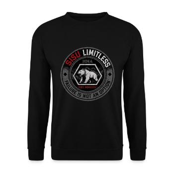 Inhalt Limitless MMA Grizzly Bear Retro-Abzeichen - Unisex Pullover - Schwarz - Vorne - Alina (178cm) & Michal (187cm)
