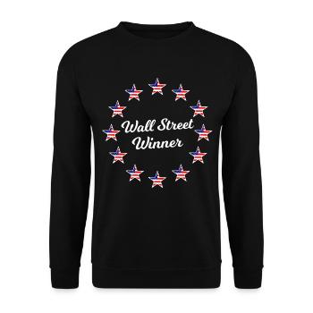 America Wall Street - Unisex Pullover - Schwarz - Vorne - Alina (178cm) & Michal (187cm)