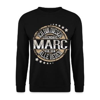 Marc - Unisex Pullover - Schwarz - Vorne - Alina (178cm) & Michal (187cm)