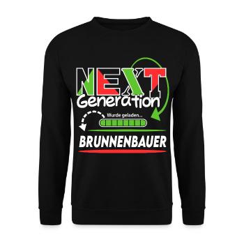 Brunnenbauer Next Generation Beruf Arbeit Mann Job - Unisex Pullover - Schwarz - Vorne - Alina (178cm) & Michal (187cm)