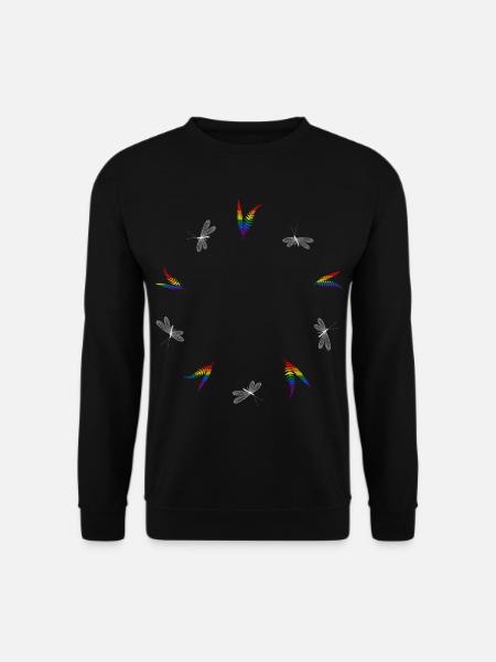 Farn & Libelle - Dark Botanical LGBTQ - Unisex Pullover - Schwarz