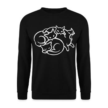 Black Cats Cerberus-Gothic-Stil - Unisex Pullover - Schwarz - Vorne - Alina (178cm) & Michal (187cm)