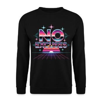 No Excuses – Keine Ausreden nur Fokus und Vollgas - Unisex Pullover - Schwarz - Vorne - Alina (178cm) & Michal (187cm)