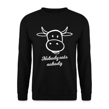 Fleisch nein Danke - Unisex Pullover - Schwarz - Vorne - Alina (178cm) & Michal (187cm)