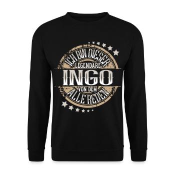 Ingo - Unisex Pullover - Schwarz - Vorne - Alina (178cm) & Michal (187cm)