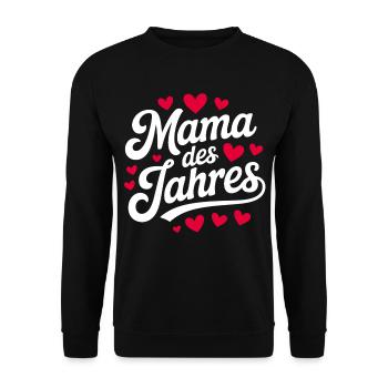 Mama des Jahres Herzdesign - Unisex Pullover - Schwarz - Vorne - Alina (178cm) & Michal (187cm)