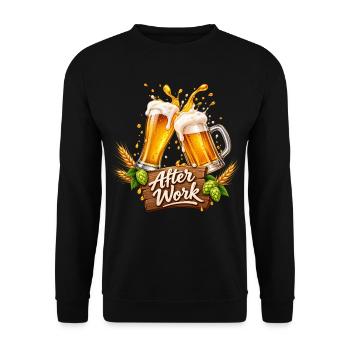 After Work Bierfreude - Unisex Pullover - Schwarz - Vorne - Alina (178cm) & Michal (187cm)