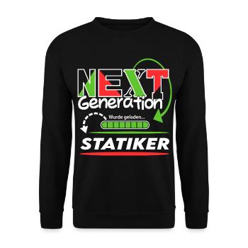 Statiker Next Generation Beruf Arbeit Mann Job - Unisex Pullover - Schwarz - Vorne - Alina (178cm) & Michal (187cm)