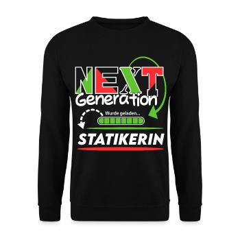 Statikerin Next Generation Beruf Arbeit Frau Job - Unisex Pullover - Schwarz - Vorne - Alina (178cm) & Michal (187cm)