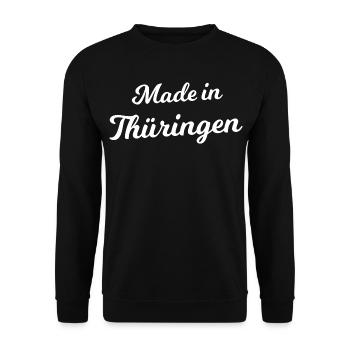 Made in Thüringen - Unisex Pullover - Schwarz - Vorne - Alina (178cm) & Michal (187cm)