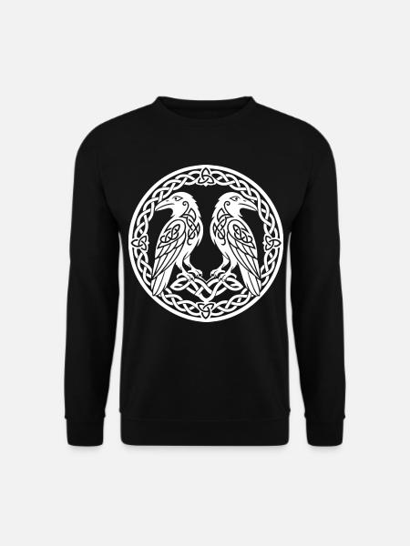 Odins Raben im keltischen Knotenkreis - Unisex Pullover - Schwarz